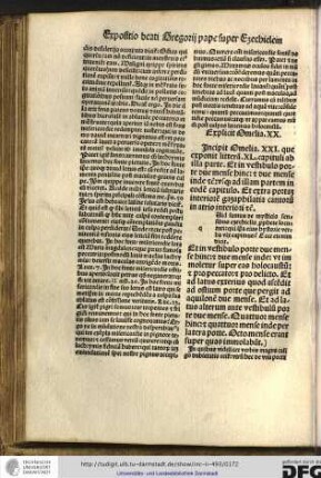 Incipit omelia XXI, que exponuit litteram XL capituli ab illa parte: et in vestibulo... usque ad illam partem in eodem capitulo: et extra portam...
