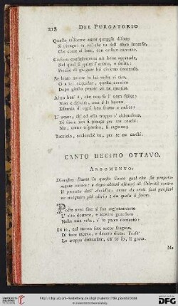 Canto decimo ottavo
