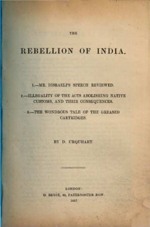 The rebellion of India