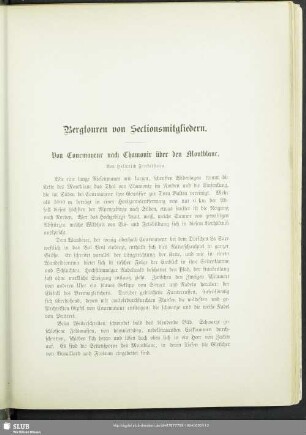 Bergtouren von Sectionsmitgliedern