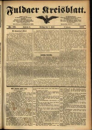Ausgabe vom Freitag, den 05. Juni 1908.