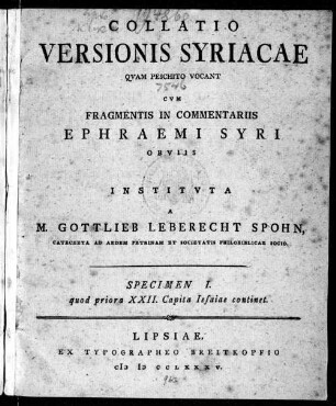 1: Quod priora XXII. capita Iesaiae continet