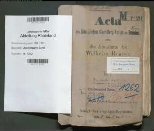 Reuter; Wilhelm, Bergassessor; Prüfungs- u. Personalakten Band 1