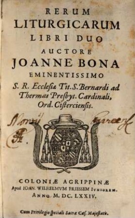 Rerum Liturgicarum Libri Duo