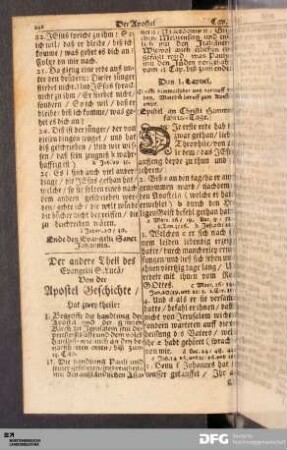 Der Apostelgeschichte, beschr. von S. Luca.
