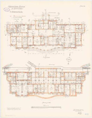 Offiziersheim Taunus, Falkenstein Hauptgebäude: Heizungssystem: Grundriss Keller, Erdgeschoss 1:100