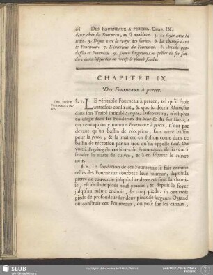 Chapitre IX. Des Fourneaux à percer