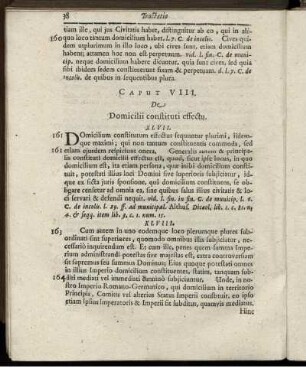 Caput VIII. De Domicilii constituti effectu
