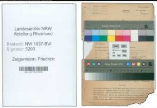 Entnazifizierung Friedrich Zeigermann , geb. 04.11.1897 (Justizsekretaer)