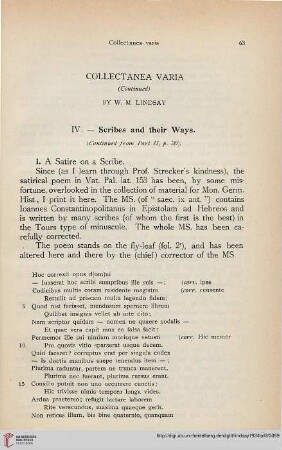 IV: Scribes and their Ways