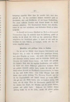 Häusliches und geselliges Leben in London.