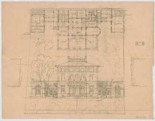 Thiersch, August ; München, Schwanthalerstr. 88; Wohnhaus Niedermeier - Grundriss, Ansicht