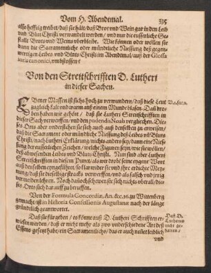 Von den Streitschrifften D. Lutheri in dieser Sachen.