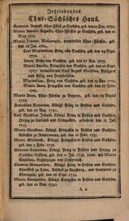 Churfürstlich-Sächsischer Hof- und Staatscalender. 1775