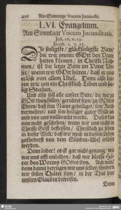 LVI. Evangelium. Am Sonntage Vocem Jucunditatis