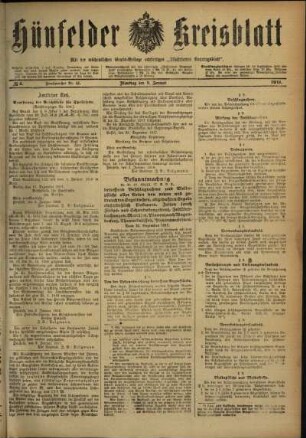 Ausgabe vom Dienstag, den 08. Januar 1918.
