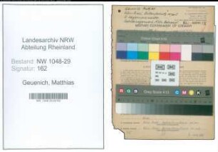 Entnazifizierung Matthias Geuenich , geb. 08.06.1885 (Beamter)