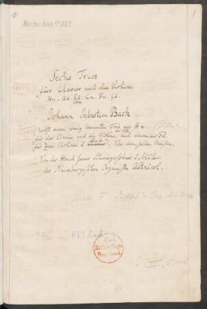 [Sammelhandschrift] 8 Sonaten