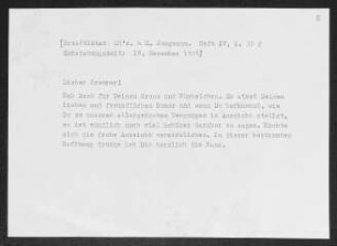 Brief von Gerhart Hauptmann an Fritz Brehmer