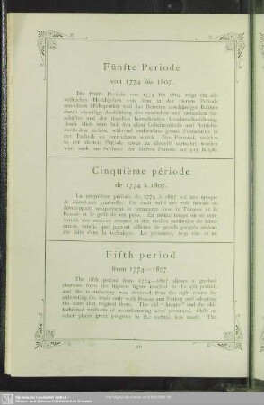 Fünfte Periode von 1774 bis 1807
