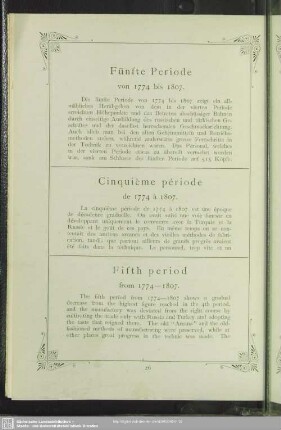 Fünfte Periode von 1774 bis 1807