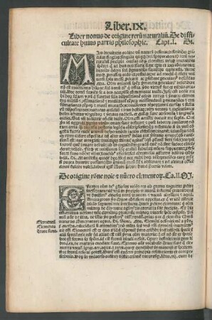 Liber nonus de origine rerum naturalium.