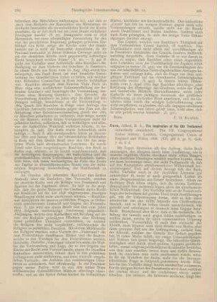 286-287 [Rezension] Cave, Alfred, The inspriration of the Old Testament inductively considered