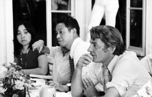 26. Tagung 1976 Physiker; Gruppen beim Bayrischen Frühstück: Familie Leo Esaki, Ivar Giaever