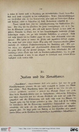20. Italien und die Renaissance