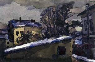 Blick aus meinem Atelier im Winter