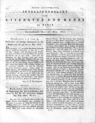 Qccultation [...] vom [...], beobachtet auf hiesiger Sternwarte in der Nacht von 16. auf den 17. May 1805.