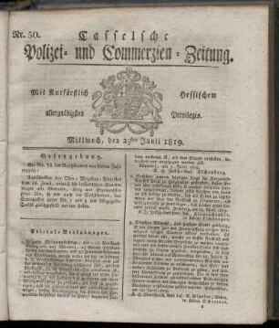 Nr. 50, Mittwoch, den 23sten Junii 1819