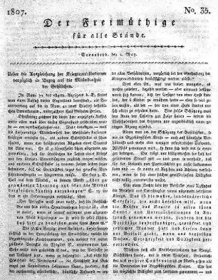 No. 35, Sonnabend, den 2. May 1807
