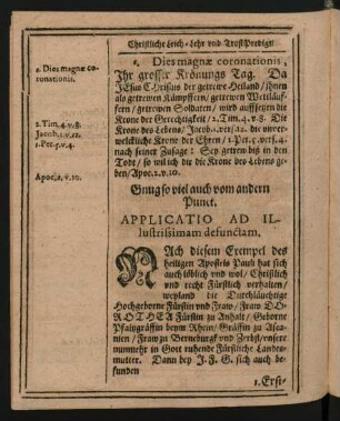 Applicatio Ad Illustrissimam defunctam.