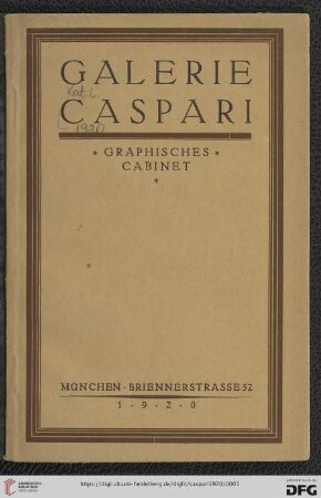 Graphisches Cabinet : alte Graphik, moderne Graphik, Mappenwerke