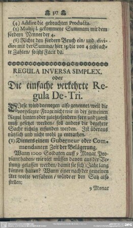 Regula Inversa Simplex, oder Die einfache verkehrte Regula de Tri
