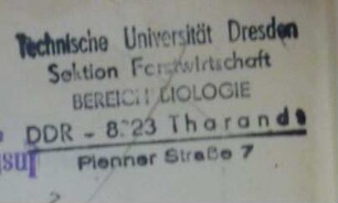 Technische Universität Dresden. Sektion Forstwirtschaft / Stempel