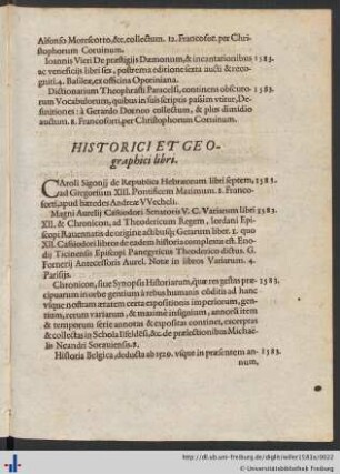 Historici Et Geographi libri.