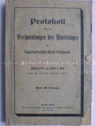 Protokoll des Parteitages der SPD 1893