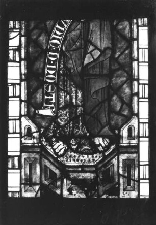 Apostel Andreas : Apostel Andreas. Glasmalerei (um 1330). Mantel. Mühlhausen, Pfarrkirche Sankt Blasius
