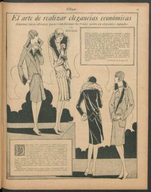 El arte de realizar elegancias económicas : Algunas ideas eficaces para transformar los trajes sastre en elegantes tapados