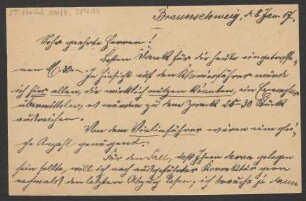 Brief an B. Schott's Söhne : 08.01.1917