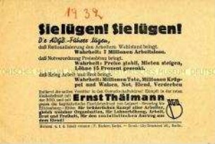 Handzettel der RGO mit Polemik gegen den ADGB und Wahlaufruf für Ernst Thälmann