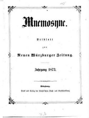 Mnemosyne. 1873