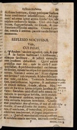 81-83, Diei Primae Reflexio Nocturna