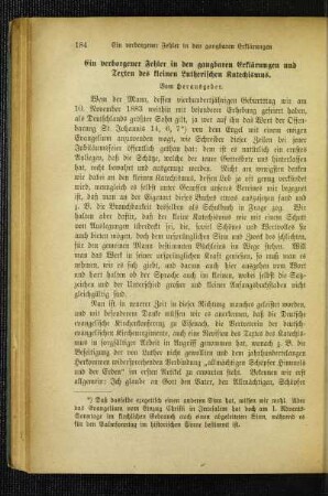 ¬Ein¬ verborgener Fehler in den gangbaren Erklärungen und Texten des kleinen Lutherischen Katechismus