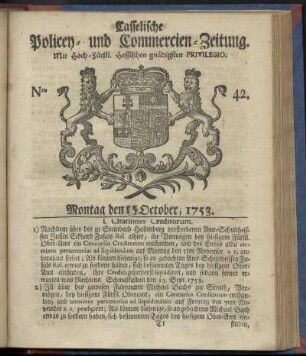 Nro. 42, Montag den 15. October 1753