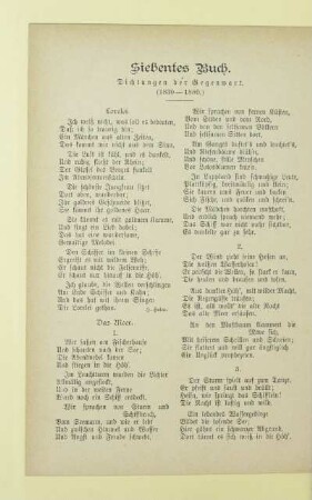 Siebentes Buch. Dichtungen der Gegenwart. (1830 - 1880)