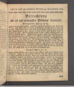 Betrachtung am ein und zwanzigsten Sonntage Trinitatis.