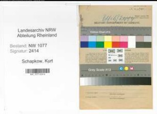 Entnazifizierung Kurt Schapkow , geb. 20.03.1901 (Polizist)